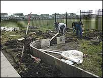 The wall taking shape