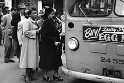 Rosa Parks boarding a bus