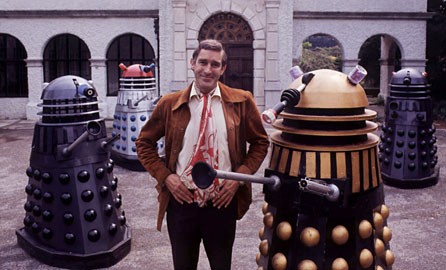 Terry Nation pictured with Daleks in 1973