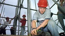 Builder on a construction site