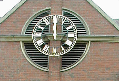 Clock at Crowngate shows 12 noon