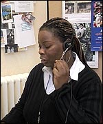 Anne Marie working at City College