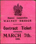 Walney Bridge Contract Ticket (bright pink card)