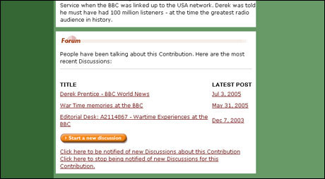 Forum at the bottom of a story