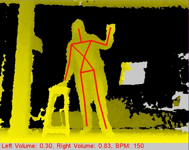 Depth image and control data from the Kinect