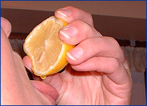 Sucking a lemon