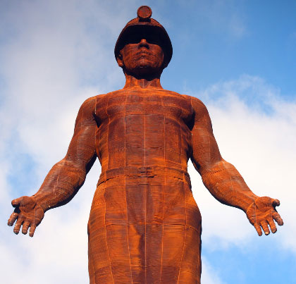 The completed Six Bells Miners' Memorial - Guardian - by Sebastien Boyesen