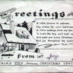 Christmas Card sent by George to his wife Alice from Stalag VIIIB - 1941