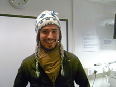 Finn in his wolly hat and snug scarf