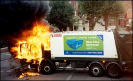 bin lorry blaze in Coventry 