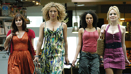 l-r: Hannah (Sian Reeves), Ellie (Alex Kingston), Josie (Vinette Robinson), and Shoo (Christine Bottomley)