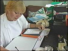 Woman working from home