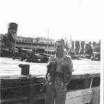 Lofty John Mills after Japanese surrender at Penang, Malaya. September 1945