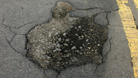 Photo of a pothole
