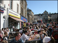 Wide angle shot of the Frome Festival