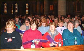 Lorraine and the altos at the Jesmond rehearsal