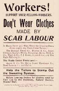 Image of trade union handbill opposed to un-unionised labour