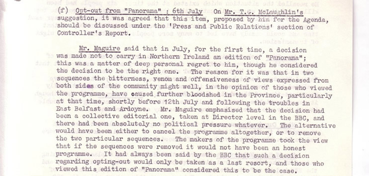 Controller's Report - BBC Northern Ireland Advisory Council Minutes, October 1970