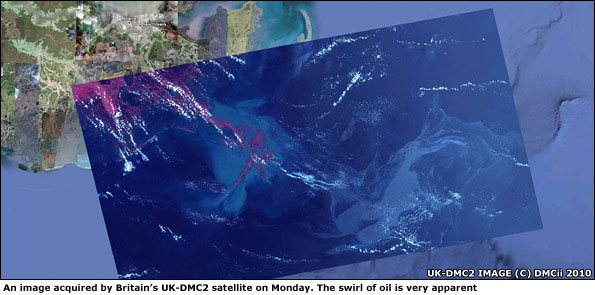 DMC image of oil slick