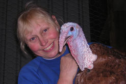 Janice Houghton Wallace with turkey