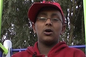 Mohammed loves playing outside with his friends