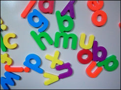 Plastic alphabet letters