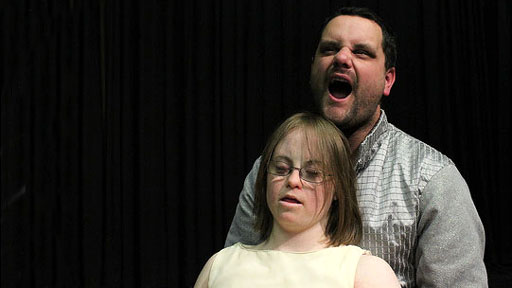 Two cast members from Blue Apple Theatre's production of Hamlet