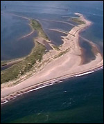 The spit at Blakeney Point viewed from the air
