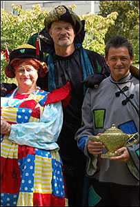 Widow Twankey, Abanazar and Aladdin