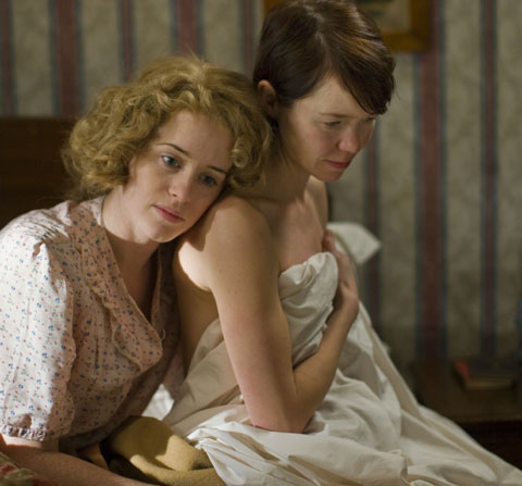 Claire Foy (Helen) and Anna Maxwell Martin (Kay) in The Night Watch. Photo: BBC/John Rogers