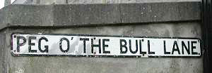 Sign for Peg o' The Bull Lane