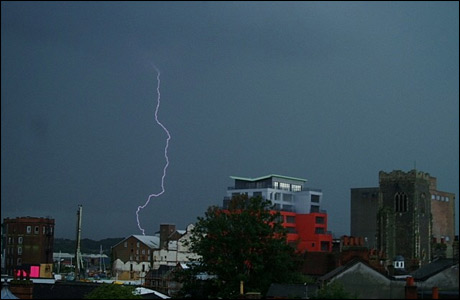 Lightning over Ipswich, 3 July 2007