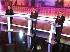 David Cameron, Nick Clegg and Gordon Brown