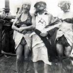 Even in wartime ‘the crossing of the line’ ceremony is still observed. The court barber flirts with mermaids