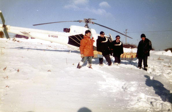 Helicopter in snow