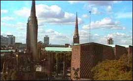 Coventry Cathedral seen from the skyline webcam 