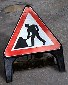 Roadworks sign