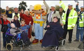 Acorns children from Herefordshire and Worcestershire and their brothers and sisters join Bob the Builder to celebrate the start of building work