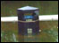 Litter bin in flood waters