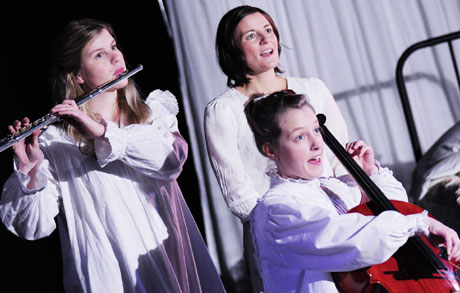 Elin Phillips, Clare Hingott and Cari Barley in Snow Child. Image courtesy of Sherman Cymru.