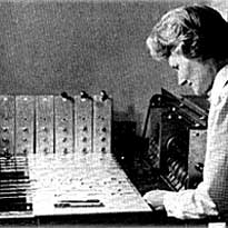Daphne Oram in the Oramics Studio