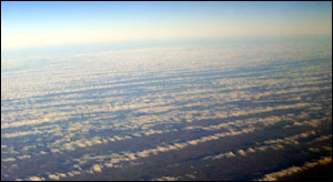 Lee waves can cause this sort of regular pattern of clear slots to form in cloud such as this Stratocumulus (Photo: Lucy Tegg)