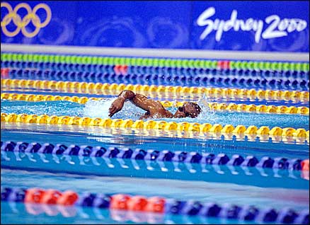 Equatorial Guinea swimmer Eric Moussambani at the 2000 Olympics in Sydney