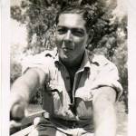 Jack Burgin rowing on the Yarkon River. On leave in Palestine September 1943