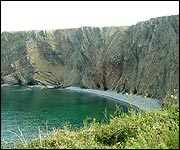 A beach at Hartland Quay
