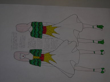 Mexican floting dress, with cactus top