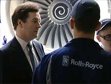 George Osborne at Rolls Royce in Derby