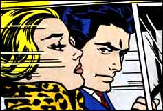 Roy Lichtenstein, In The Car, 1963. Private Collection.© Estate of Roy Lichtenstein/DACS 2003