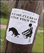 Fouling the pavements is punishable by fines of up to two thousand pounds