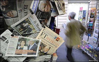 Portada de un diario con la imagen de Dominique Strauss Kahn